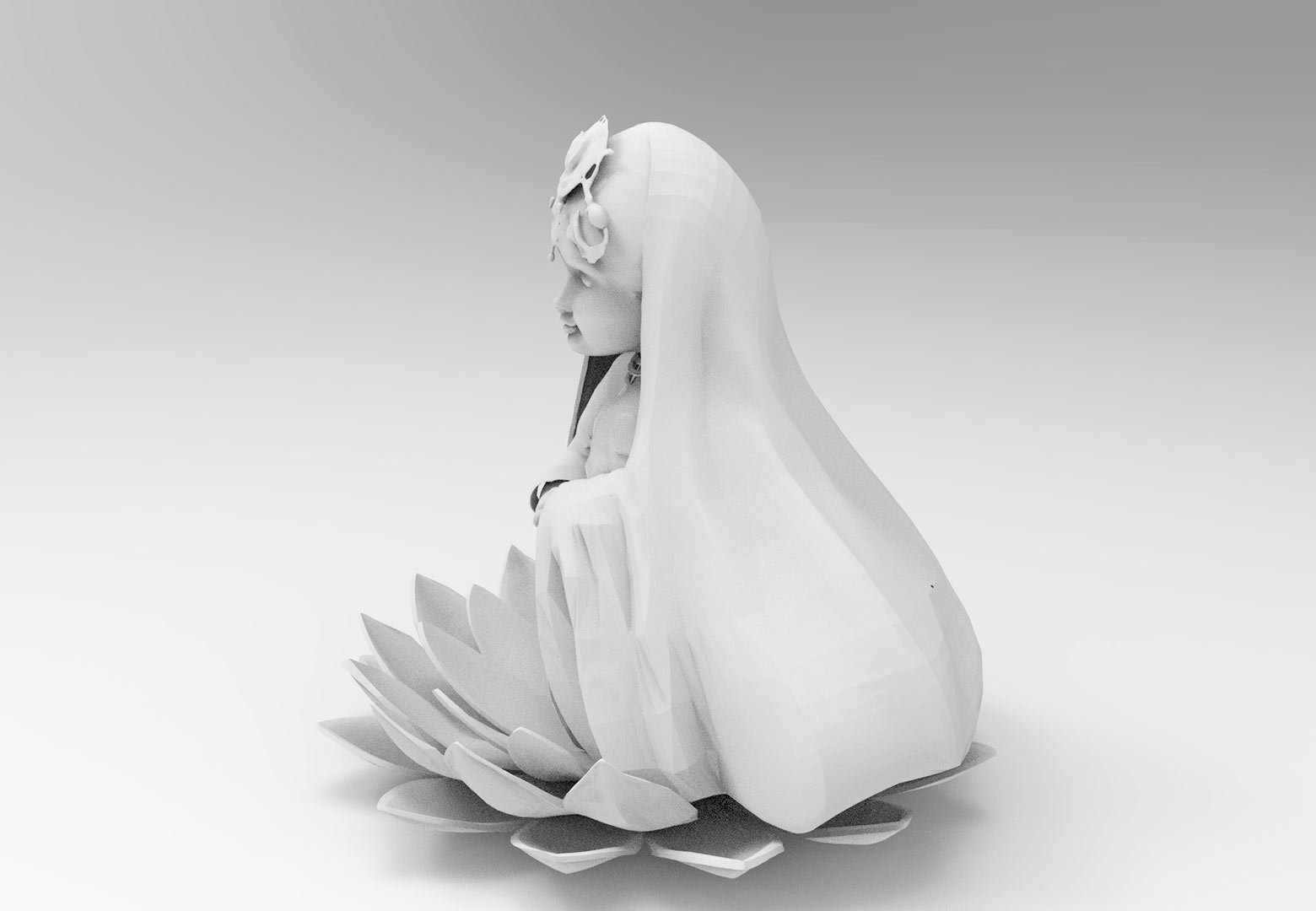 Handcrafted 3D printed Radha Rani idol by DigiGlen